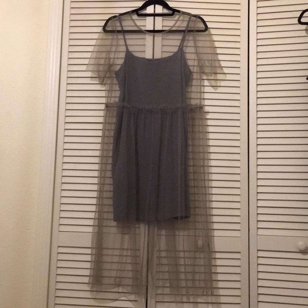 Topshop Gray Midi